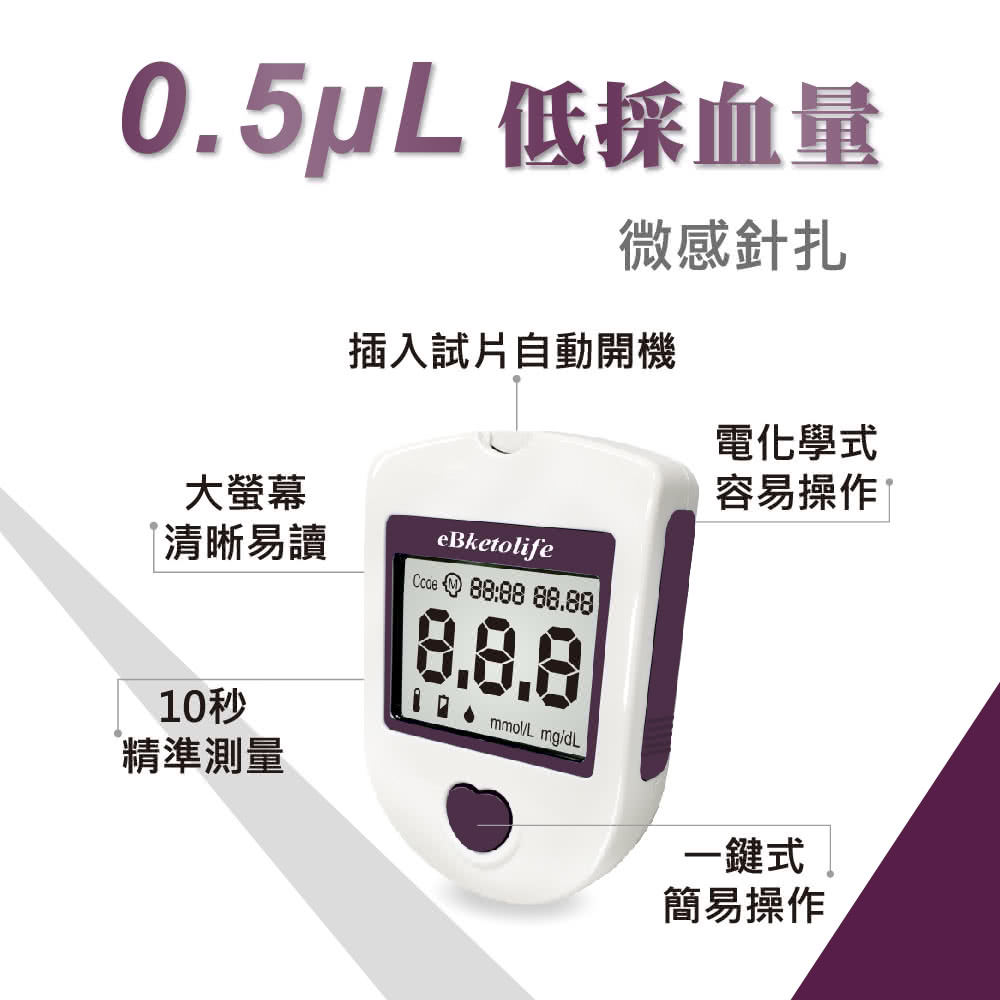 【eBmonitor醫必】eBketolife 暐世血酮機套組 (內含10片血酮試紙)